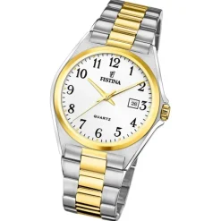 Festina Herrenuhr Klassik F20554/1 Armbanduhr Edelstahl silber gold UF20554/1