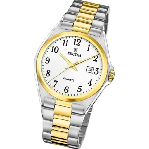 Festina Herrenuhr Klassik F20554/1 Armbanduhr Edelstahl silber gold UF20554/1