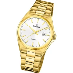 Festina Herrenuhr Klassik F20555/2 Armbanduhr Edelstahl gold UF20555/2