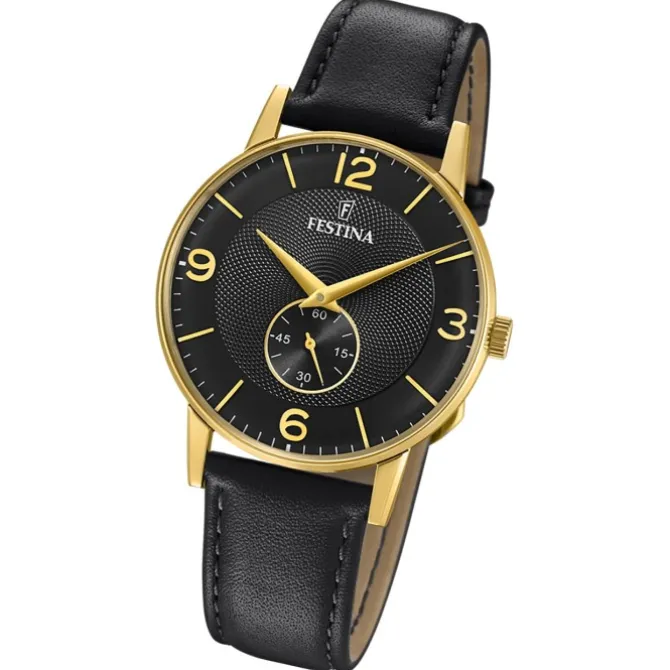 Festina Herrenuhr Klassik F20567/4 Armbanduhr Leder schwarz UF20567/4