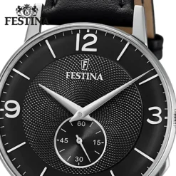Festina Herrenuhr Klassik F20566/4 Armbanduhr Leder schwarz UF20566/4