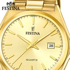Festina Herrenuhr Klassik F20555/3 Armbanduhr Edelstahl gold UF20555/3