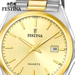 Festina Herrenuhr Klassik F20554/3 Armbanduhr Edelstahl silber gold UF20554/3