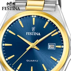 Festina Herrenuhr Klassik F20554/4 Armbanduhr Edelstahl silber gold UF20554/4