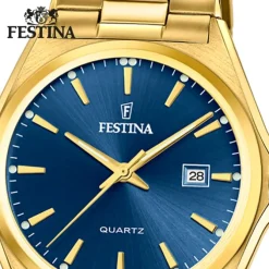 Festina Herrenuhr Klassik F20555/4 Armbanduhr Edelstahl gold UF20555/4