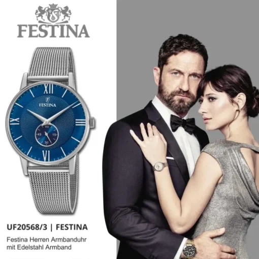 Festina Herrenuhr Klassik F20568/3 Armbanduhr Edelstahl silber UF20568/3