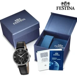 Festina Herrenuhr Klassik F20566/4 Armbanduhr Leder schwarz UF20566/4