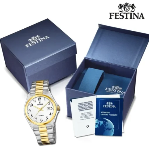 Festina Herrenuhr Klassik F20554/1 Armbanduhr Edelstahl silber gold UF20554/1