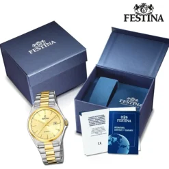 Festina Herrenuhr Klassik F20554/3 Armbanduhr Edelstahl silber gold UF20554/3