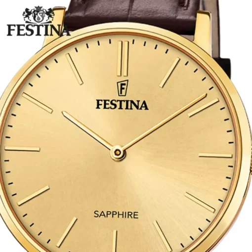 Festina Herrenuhr Leder braun Festina Swiss Made Armbanduhr UF20016/2