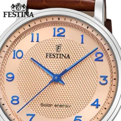 Festina Herrenuhr Leder braun Festina Solar Energy Solaruhr UF20660/2