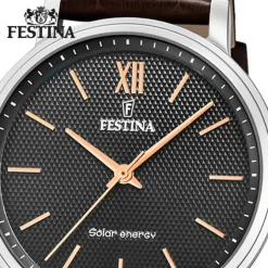 Festina Herrenuhr Leder braun Festina Solar Energy Solaruhr UF20660/6