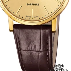 Festina Herrenuhr Leder braun Festina Swiss Made Armbanduhr UF20016/2