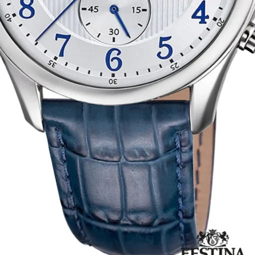 Festina Herrenuhr Leder blau Festina Timeless Chronograph Armbanduhr UF6855/A