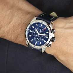 Festina Herrenuhr Leder blau Festina Timeless Chronograph Armbanduhr UF20692/2