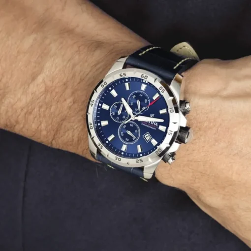 Festina Herrenuhr Leder blau Festina Timeless Chronograph Armbanduhr UF20692/2