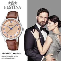 Festina Herrenuhr Leder braun Festina Solar Energy Solaruhr UF20660/2