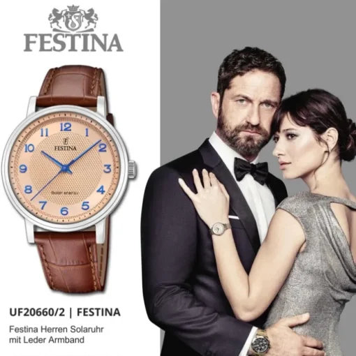 Festina Herrenuhr Leder braun Festina Solar Energy Solaruhr UF20660/2