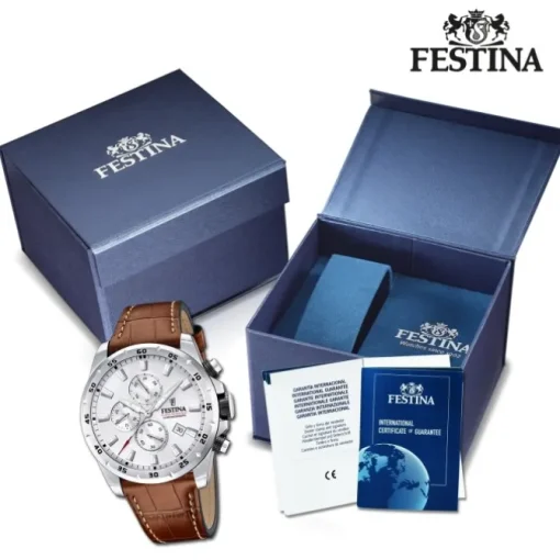 Festina Herrenuhr Leder braun Festina Timeless Chronograph Armbanduhr UF20692/1