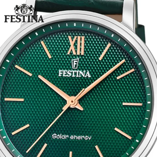 Festina Herrenuhr Leder grün Festina Solar Energy Solaruhr UF20660/5