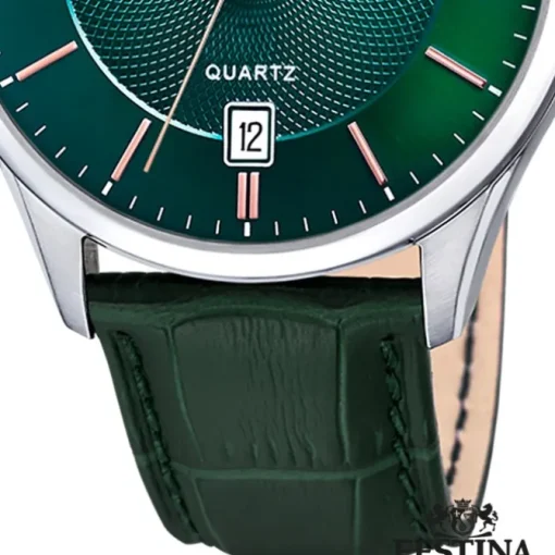 Festina Herrenuhr Leder grün Festina Klassik Armbanduhr UF20426/7