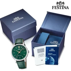 Festina Herrenuhr Leder grün Festina Solar Energy Solaruhr UF20660/5