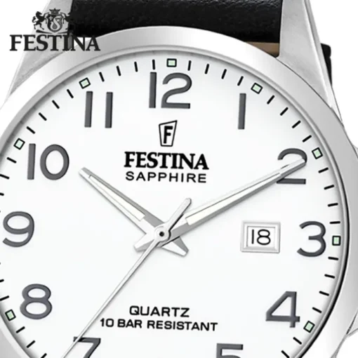 Festina Herrenuhr Leder schwarz Festina Swiss Made Armbanduhr UF20025/1