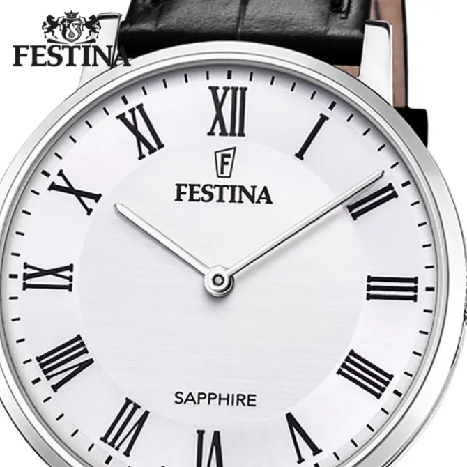 Festina Herrenuhr Leder schwarz Festina Swiss Made Armbanduhr UF20012/2