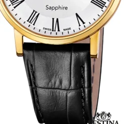 Festina Herrenuhr Leder schwarz Festina Swiss made Armbanduhr UF20016/4