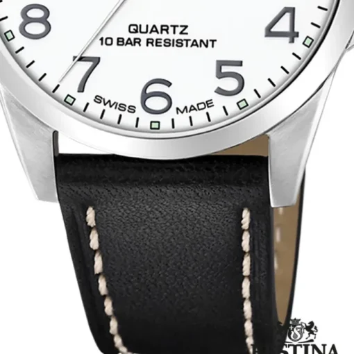 Festina Herrenuhr Leder schwarz Festina Swiss Made Armbanduhr UF20025/1