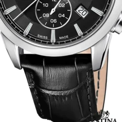 Festina Herrenuhr Leder schwarz Festina Swiss made Armbanduhr UF20041/4