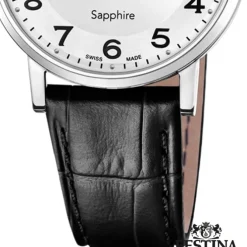 Festina Herrenuhr Leder schwarz Festina Swiss made Armbanduhr UF20012/5