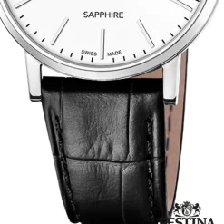 Festina Herrenuhr Leder schwarz Festina Swiss Made Armbanduhr UF20012/1