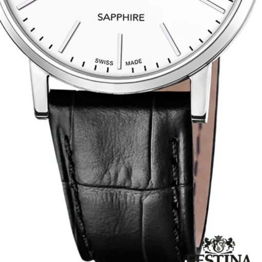 Festina Herrenuhr Leder schwarz Festina Swiss Made Armbanduhr UF20012/1