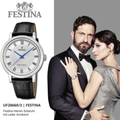 Festina Herrenuhr Leder schwarz Festina Solar Energy Solaruhr UF20660/3
