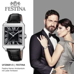 Festina Herrenuhr Leder schwarz Festina Trend Armbanduhr UF20681/3