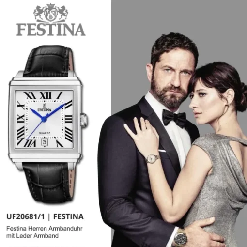 Festina Herrenuhr Leder schwarz Festina Trend Armbanduhr UF20681/1