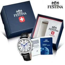 Festina Herrenuhr Leder schwarz Festina Swiss made Armbanduhr UF20041/1