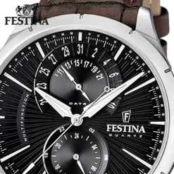 FESTINA Herrenuhr Multifunktionsuhr Quarzuhr Klassik schwarz Klassik Uhr UF16573/4