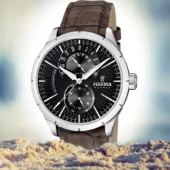 FESTINA Herrenuhr Multifunktionsuhr Quarzuhr Klassik schwarz Klassik Uhr UF16573/4