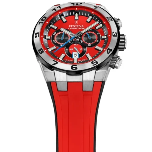 Festina Herrenuhr Silikon rot schwarz Festina Chrono Bike Armbanduhr UF20671/5