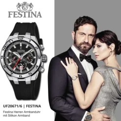 Festina Herrenuhr Silikon schwarz Festina Chrono Bike Armbanduhr UF20671/6