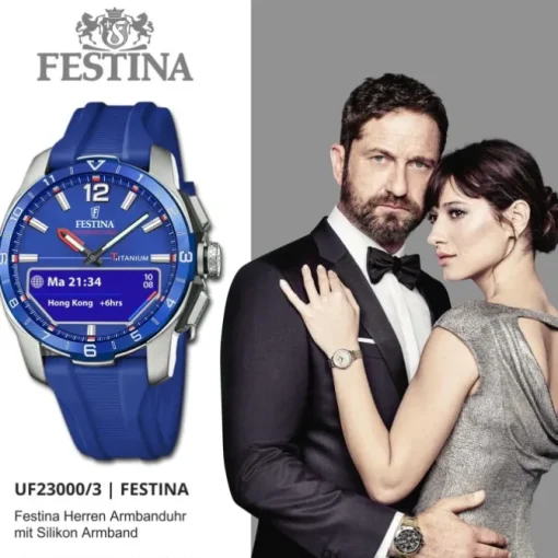 Festina Herrenuhr Silikon blau Festina Connected Armbanduhr UF23000/3