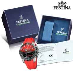 Festina Herrenuhr Silikon rot Festina Connected Armbanduhr UF23000/6