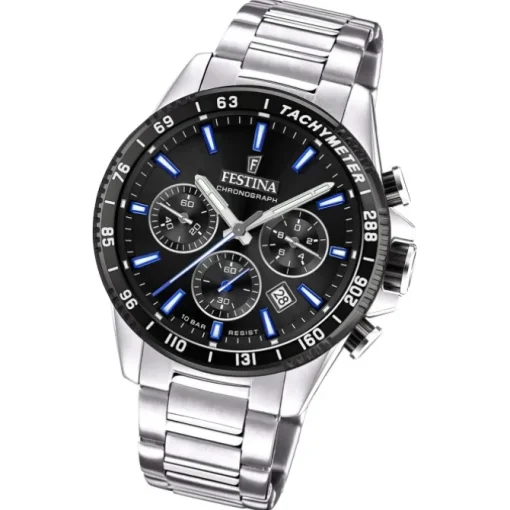 Festina Herrenuhr Timeless Chronograph Armbanduhr Edelstahl silber UF20560/5