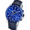 Festina Herrenuhr Timeless Chronograph Armbanduhr Leder dunkelblau UF20561/3