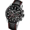 Festina Herrenuhr Timeless Chronograph Armbanduhr Leder schwarz UF20561/4