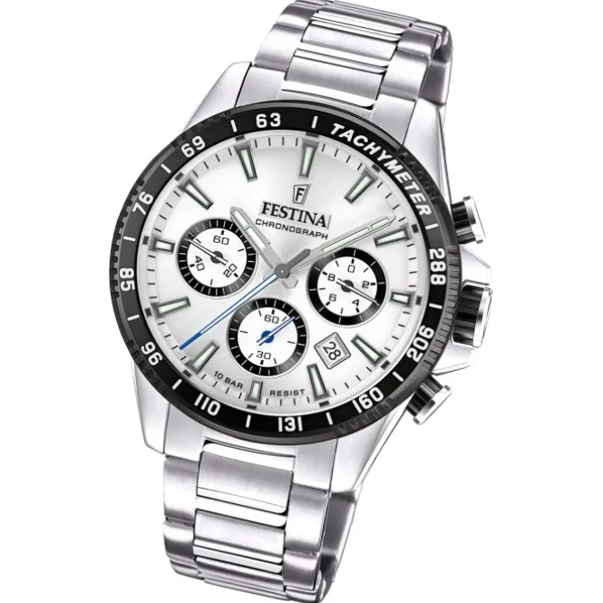 Festina Herrenuhr Timeless Chronograph Armbanduhr Edelstahl silber UF20560/1