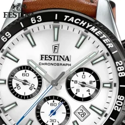 Festina Herrenuhr Timeless Chronograph F20561/1 Armbanduhr Leder braun UF20561/1