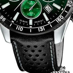 Festina Herrenuhr Timeless Chronograph Armbanduhr Leder schwarz UF20561/5